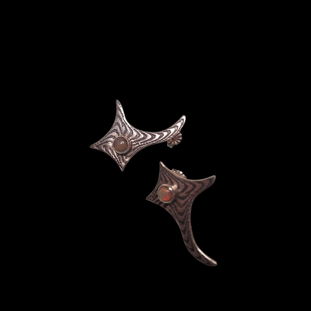 Silver and Opal Earrings